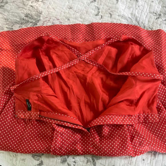 J Crew Silk orange-white polka dots Babydoll Ballerina Dress - Picture 8 of 9